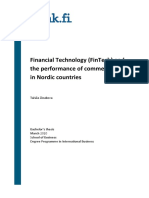 Financial Technology Performance of Commercial Banks I Nordic Countries