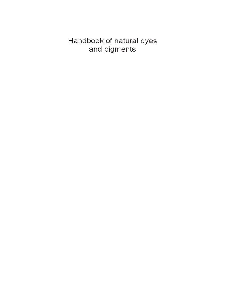 Handbook of Natural Dyes and Pigments PDF Dye Solvent