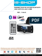 Mode D'emploi Transmetteur FM Voiture Bluetooth MP3 USB Carte SD Jack 3.5mm