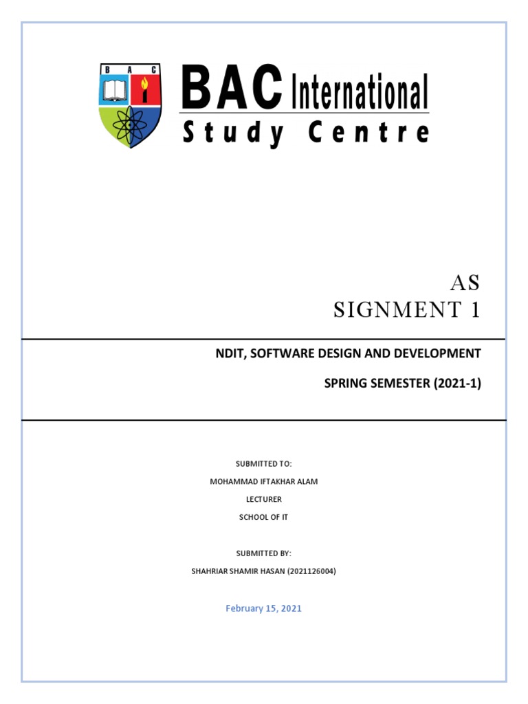 Assignment Software Design and Development | PDF | Data Type | Integer ...