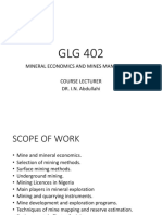 GLG 402 Mineral Economics