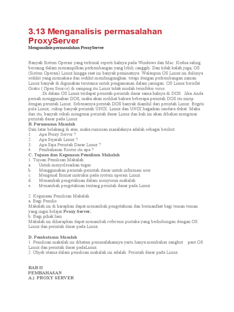 Analisa Proxy Server Pdf