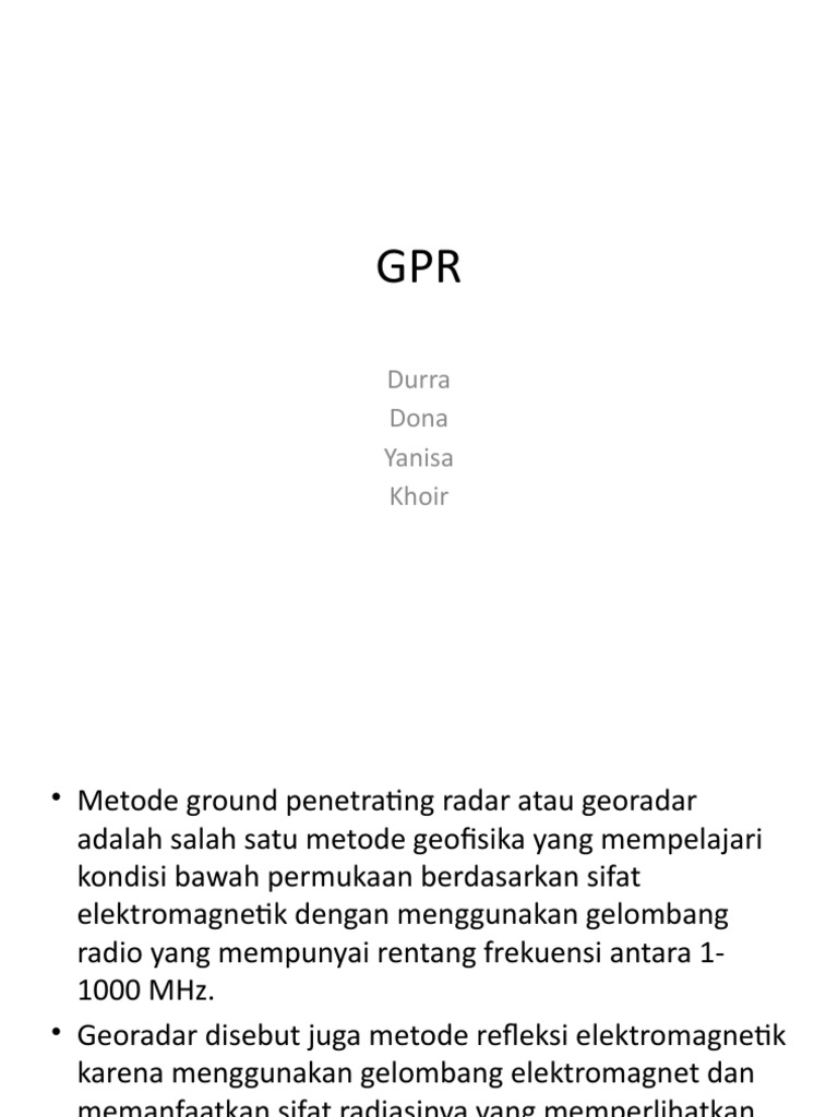 Ground Penetrating Radar | PDF