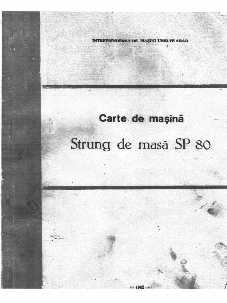 Carte de Masina - Strung SP 80 | PDF
