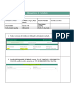 OBSERVACIONES de Formularios - Orden de Compras. Pago Directo