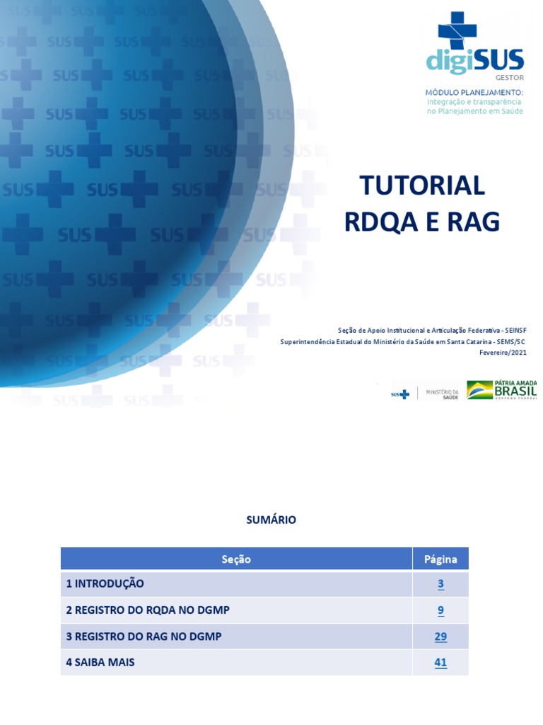 Tutorial RDQA - RAG Pci1 | PDF | Orçamento | Dados