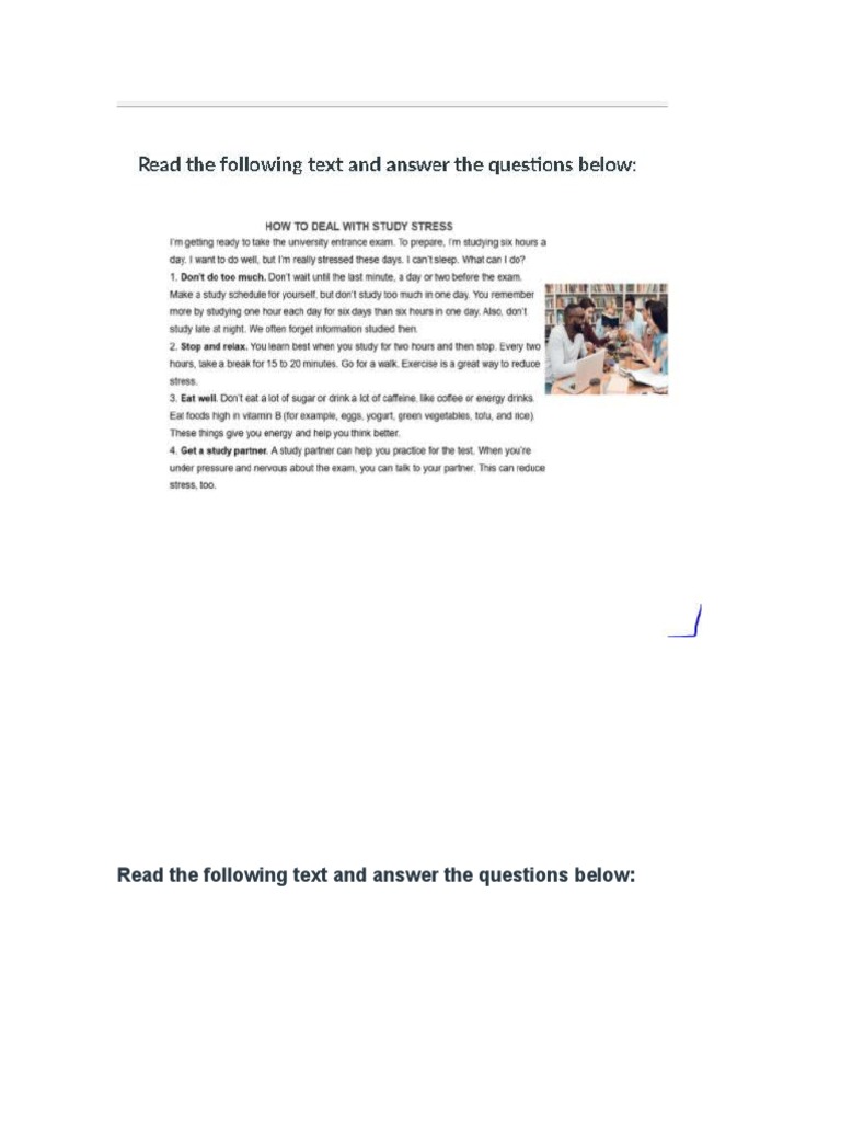 Read The Following Text and Answer The Questions Below | PDF