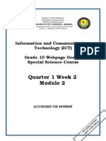Quarter 1 Week 2: Information and Communications Technology (ICT) Grade 10 Webpage Design Special Science Course