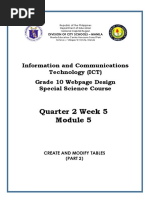 Quarter 2 Week 5: Information and Communications Technology (ICT) Grade 10 Webpage Design Special Science Course