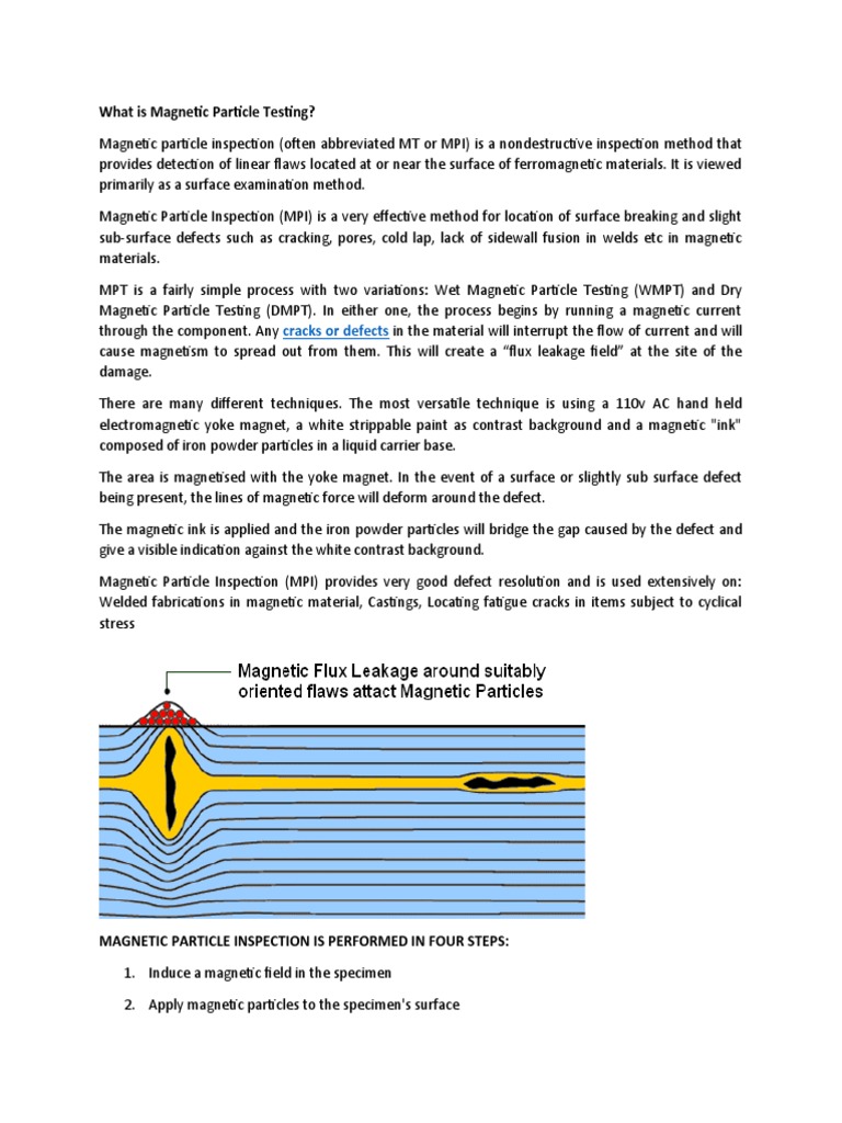 Overview of Magnetic Particle Testing | PDF | Nondestructive Testing ...