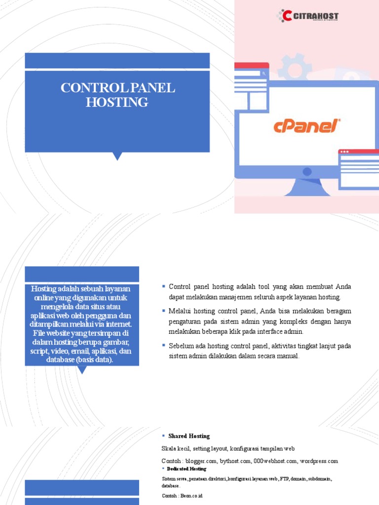 Pengertian dan Fungsi Control Panel Hosting | PDF