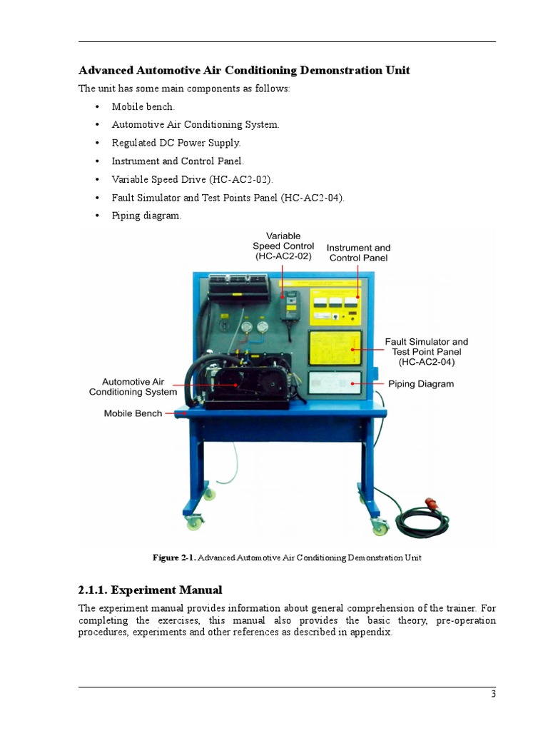 Advanced Automotive Air Conditioning Demonstration Unit PDF