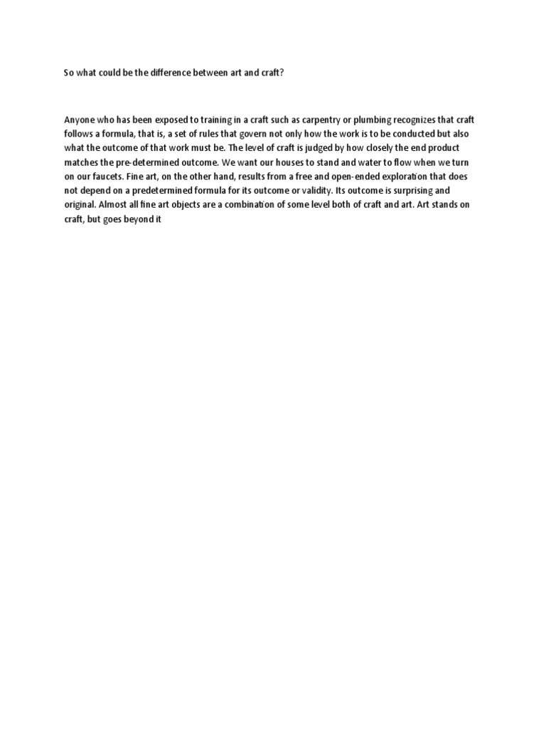 Difference Between Art And Craft Pdf