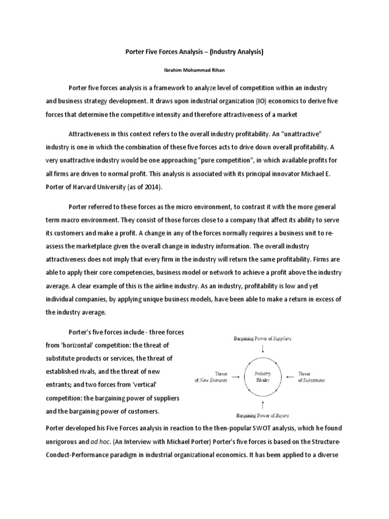 Porter’s Five Forces Industry Analysis | PDF | Business | Economies