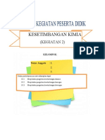 Lembar Kegiatan Peserta Didik: Kesetimbangan Kimia