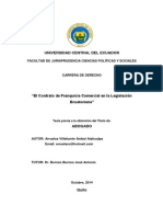 El Contrato de Franquicia Comercial en La Legislación Ecuatoriana