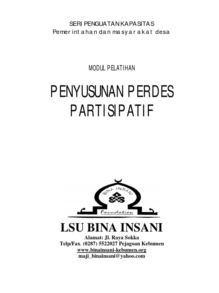 Penyusunan Perdes Partisipatif: Lsu Bina Insani
