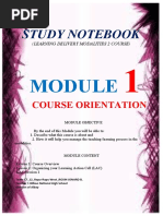 Study Notebook: Course Orientation