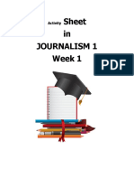 Sheet in Journalism 1 Week 1: Activity