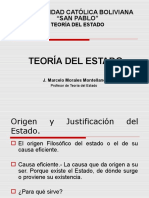 Teoria Del Estado. Origen y Justificacion Del Estado. Unidad 3.