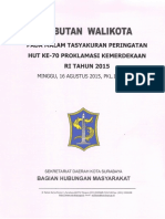 Sambutan Walikota: MINGGU, 16 AGUSTUS 2015, PKL.19.00 WIB