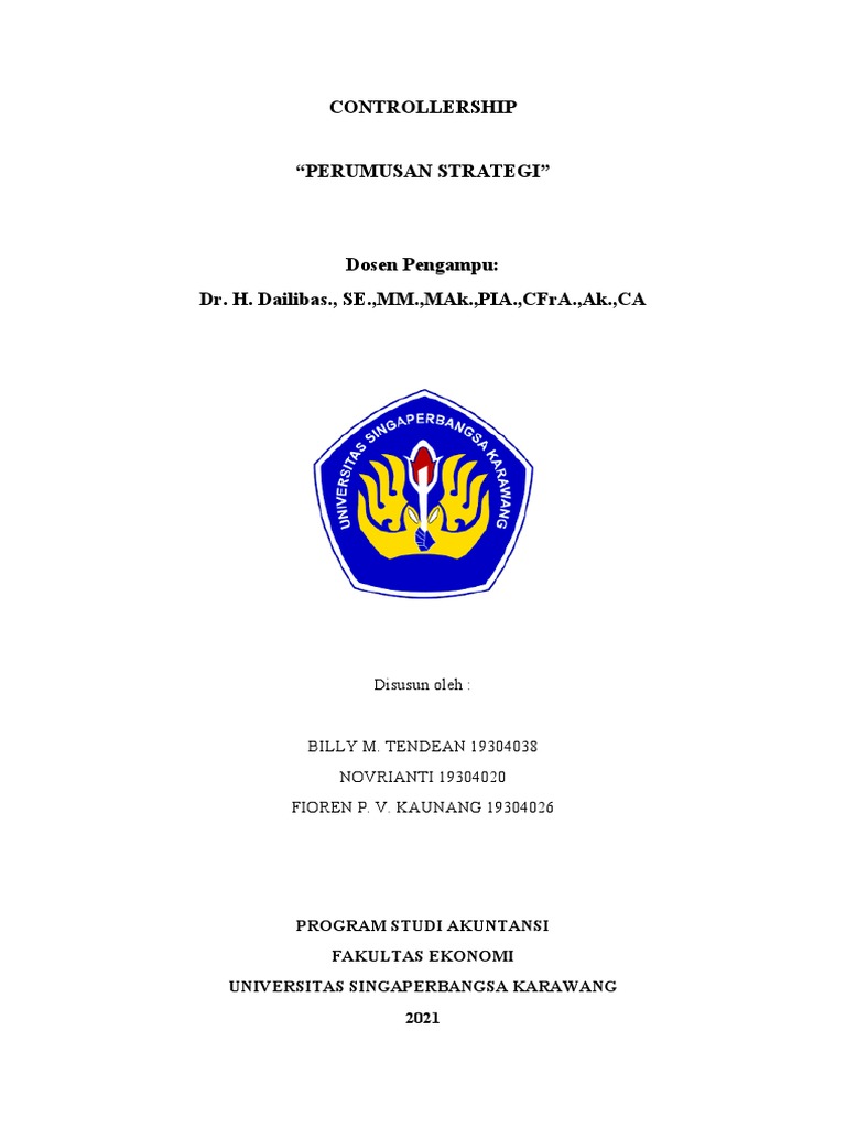 Perumusan Strategi dalam Controllership | PDF | Karier & Perkembangan ...