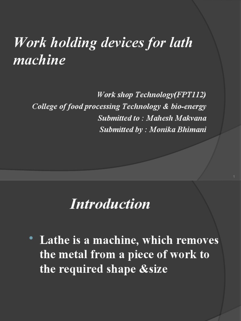 Work Holding Devices For Lath Machine PDF