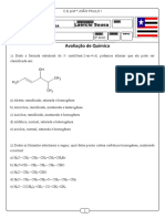 Avaliação Quimica 3ºano