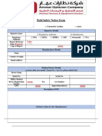 Field Safety Notice Form