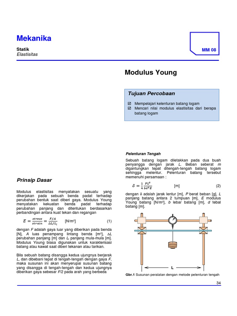 Pengujian Modulus Young pada Batang Logam | PDF