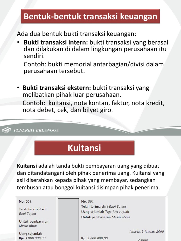 Bentuk-Bentuk Bukti Transaksi Keuangan | PDF