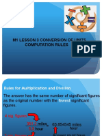 M1 Lesson 3 Conversion of Units, Computation Rules
