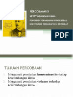 PRAKTIKUM 9 KIMIA DASAR (Kesetimbangan Kimia)