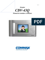 Manual de Instalare Romana Videointerfon de Interior Commax CDV-43Q 1