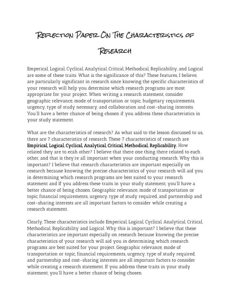 Key Traits of Effective Research Papers | PDF