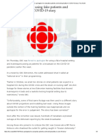 CBC Apologizes For Using Fake Patients and Training Facility in COVID-19 Story - True North