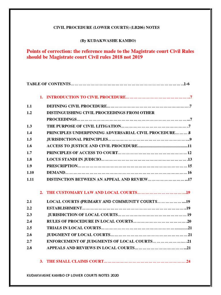 Civil Procedure Personal Notes PDF PDF Lawsuit Statute Of Limitations