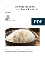 Menakar Air Yang Pas Untuk Menanak Nasi Pulen