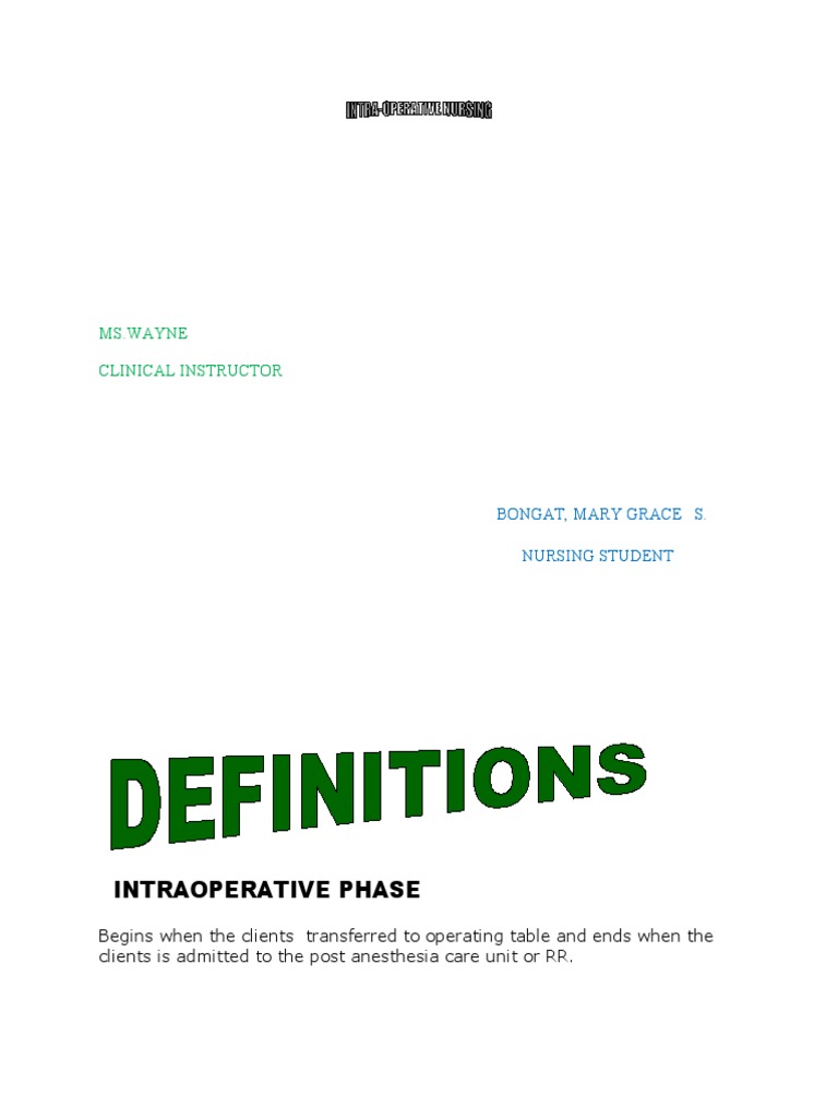 Intraoperative Nursing Responsibilities | PDF | Surgical Suture | Surgery