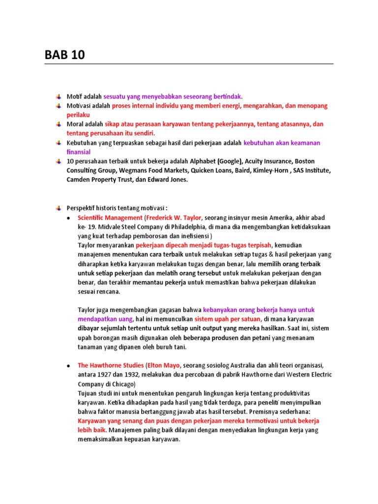 Rangkuman Bisnis Bab 10 | PDF