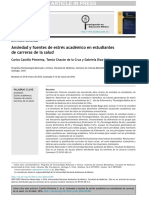 Ansiedad y Fuentes de Estrés Académico en Estudiantes de Carreras de La Salud