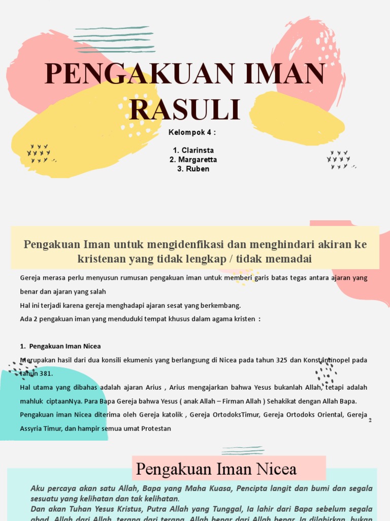 Sejarah dan Makna Pengakuan Iman Rasuli | PDF | Agama & Spiritualitas