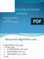 Recursive Algorithm Quicksort Explained