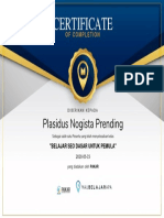 Plasidus Nogista Prending BelajarSEODasarUntukPemula by PAKAR 15may2020 Completion Certificate