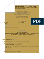 Sample Position Paper in A Labor Case: Office of Labor Arbiter X X X ROOM 311, 3 Floor, Ppsta BLDG