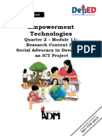 Empowerment Technologies: Quarter 2 - Module 11: Research Content For Social Advocacy in Developing An ICT Project