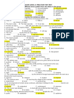 Advance Level 8-Practice For Test Choose The Word That Has A Different Stress Pattern From The Others in The Group