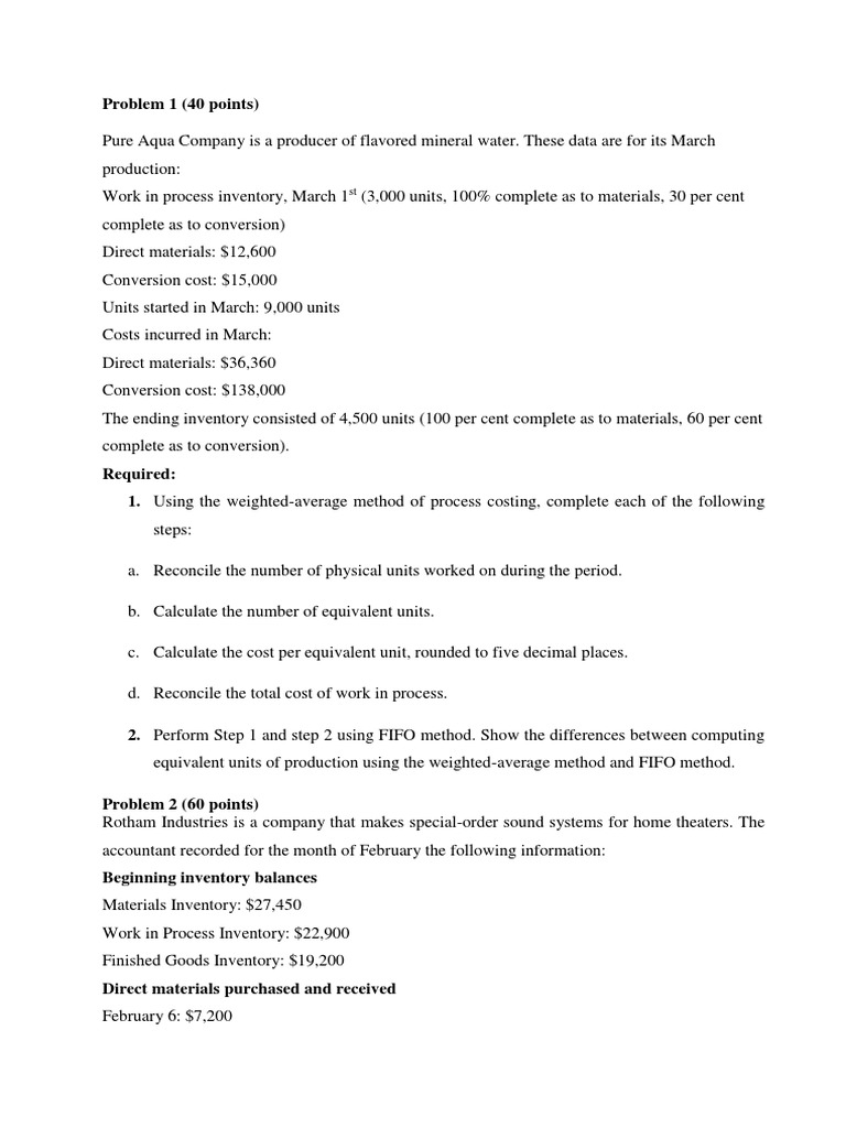 Managerial Accounting Midterm - Winter 2018 | PDF | Inventory | Cost
