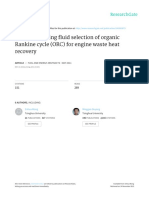 Study of Working Fluid Selection of Organic Rankine Cycle (ORC) For Engine Waste Heat Recovery
