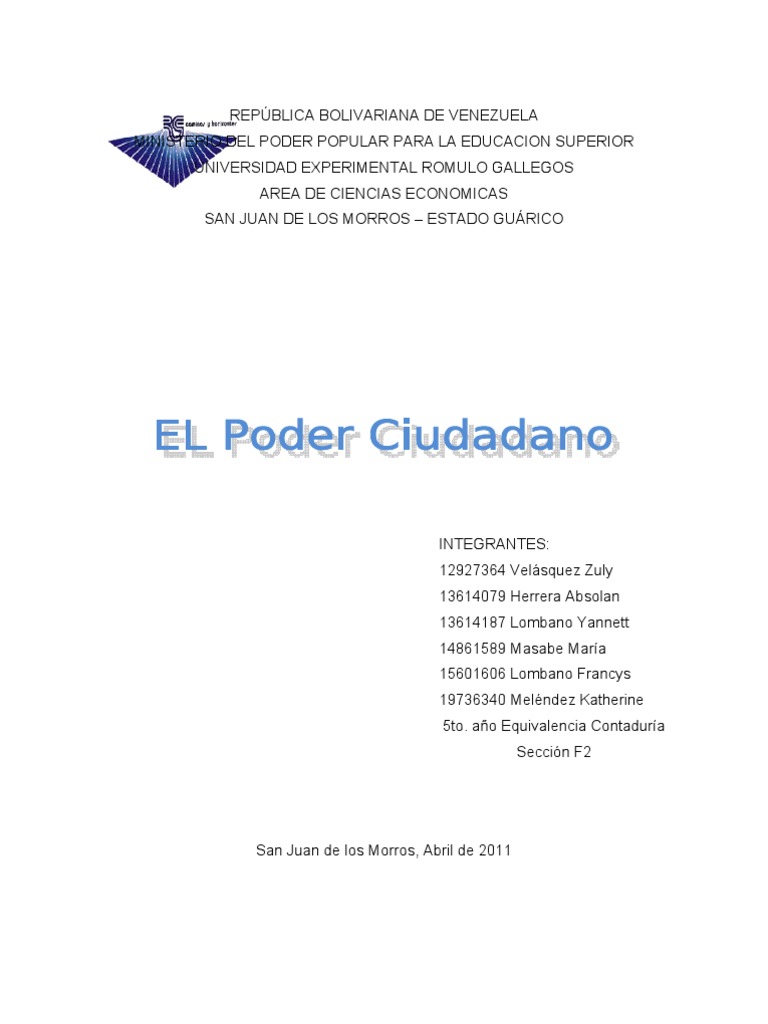 Funciones del Poder Ciudadano en Venezuela | PDF | República | Venezuela